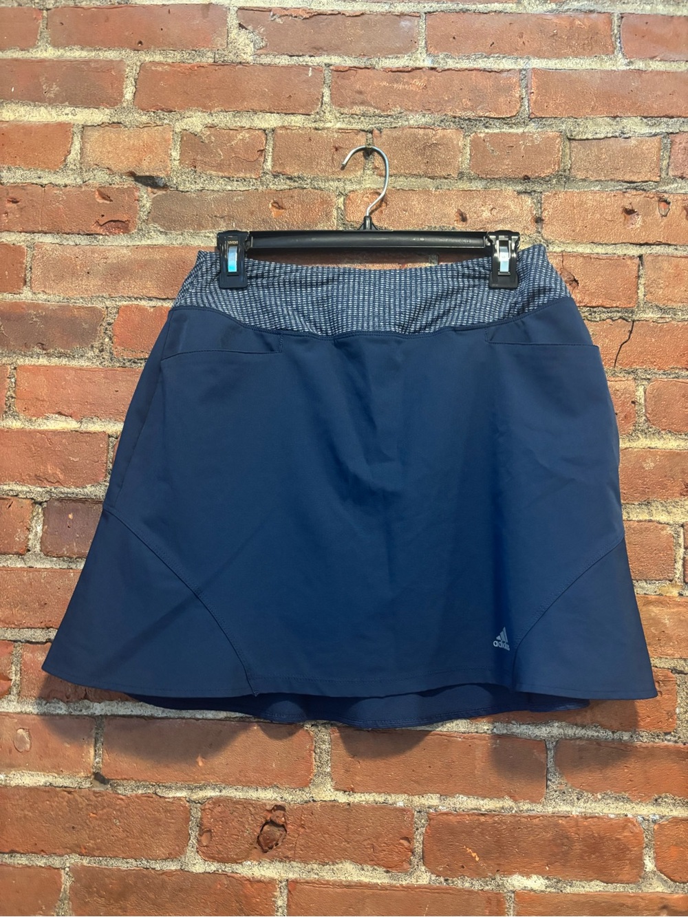 Adidas Women's Navy Athletic Skort with Patterned Waistband